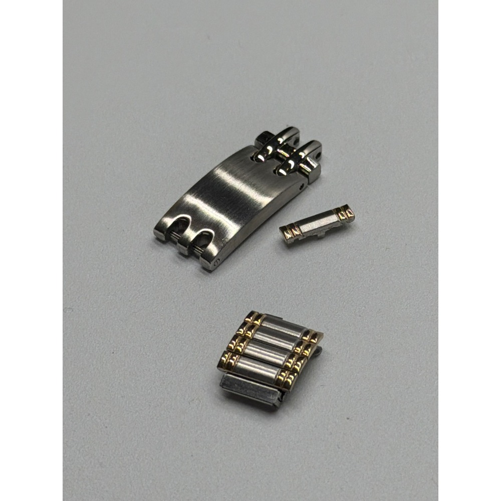 Two Tone Silver Gold‎ Stainless Steel Watch Band Links and Clasp Parts Set